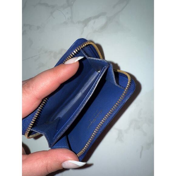Ferragamo Blue Leather Cardholder - Picture 2 of 4